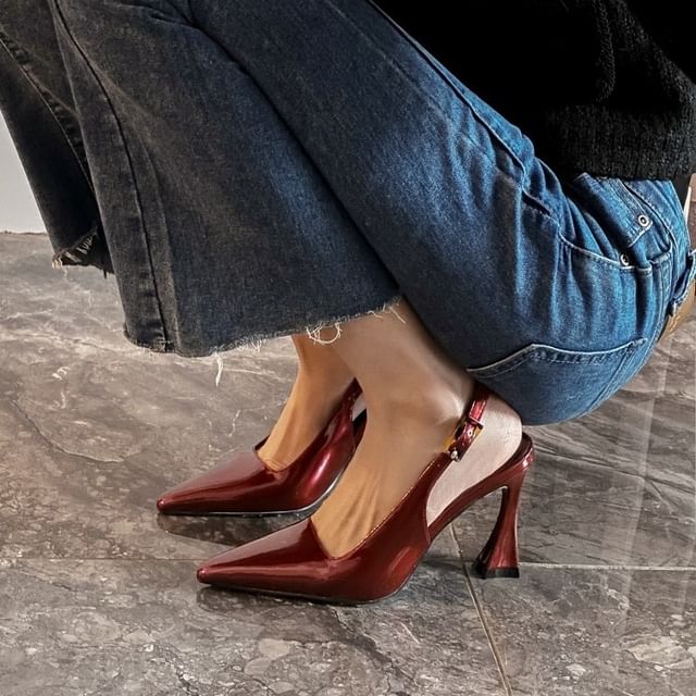 Buckled Slingback Pumps High Heel