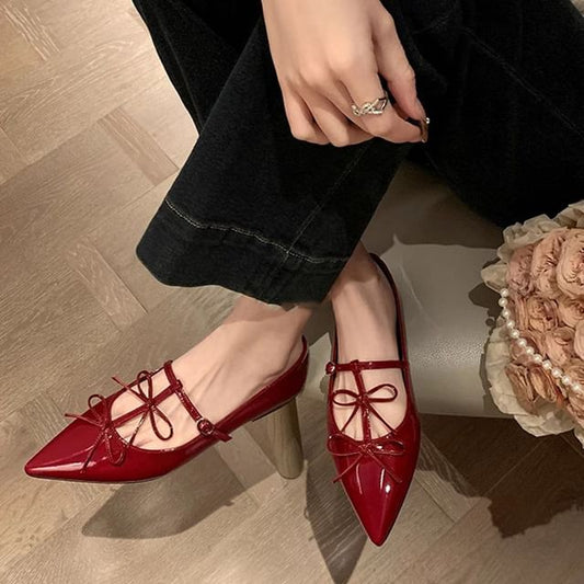 Bow Pointed Flats Mary Jane