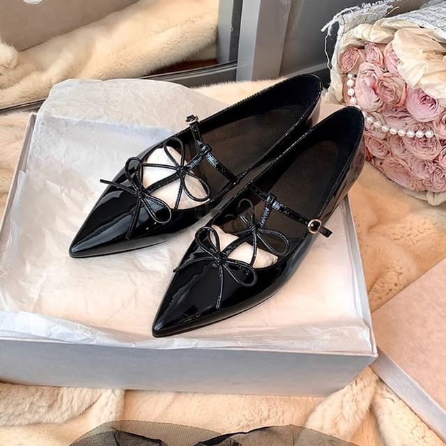 Bow Pointed Flats Mary Jane