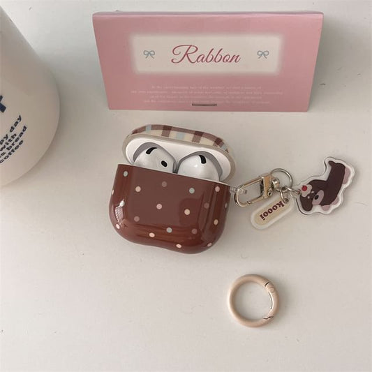 AirPods Skin Dot Polka / Earphone Case Charm Plaid Set Pro