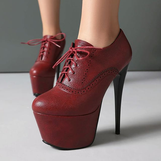 Shoes Lace-Up Platform Brogue Stiletto Heel