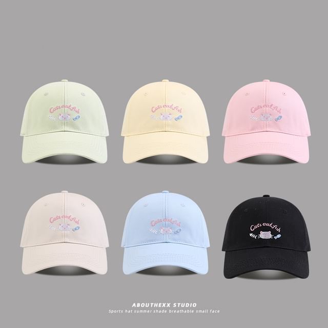 Cartoon Embroidered Baseball Lettering Cap
