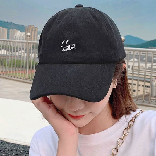 Smiley Cap Baseball Embroidered