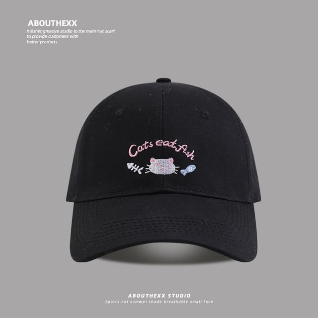 Cartoon Embroidered Baseball Lettering Cap