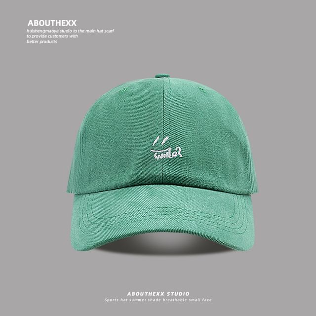 Smiley Cap Baseball Embroidered