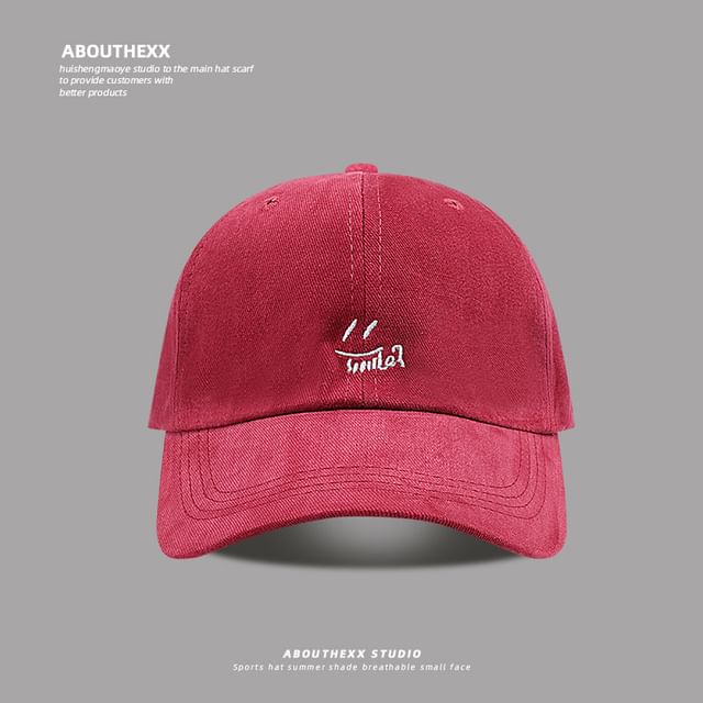 Smiley Cap Baseball Embroidered