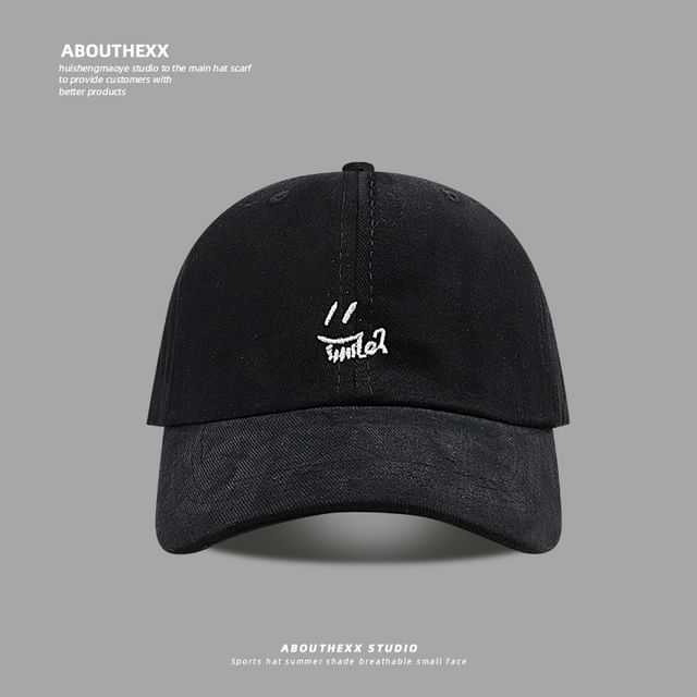 Smiley Cap Baseball Embroidered