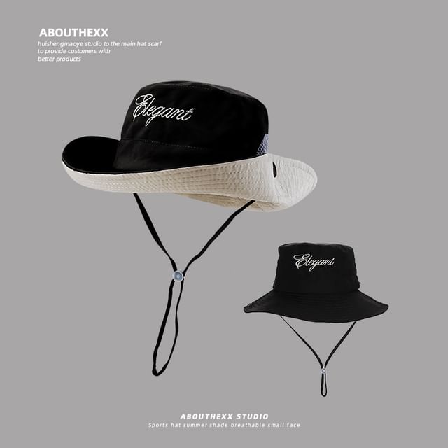 Lettering Hat Embroidered Boonie