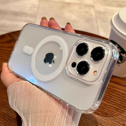 with (Compatible Transparent Case MagSafe) Phone Magnetic