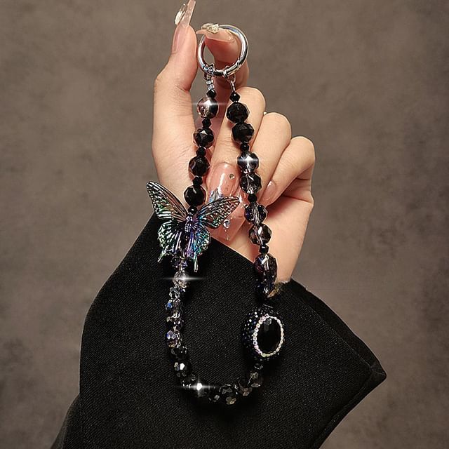 Crystal Butterfly Faux Strap Phone