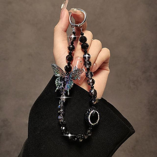 Crystal Butterfly Faux Strap Phone