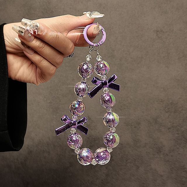 Crystal Phone Strap Faux Bow