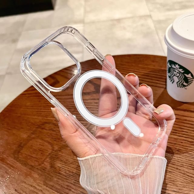 with (Compatible Transparent Case MagSafe) Phone Magnetic