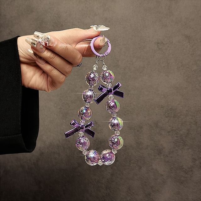 Crystal Phone Strap Faux Bow