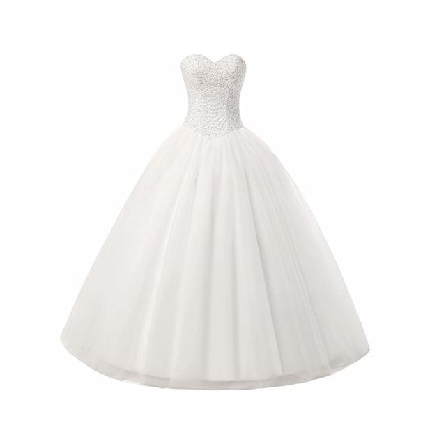 Mesh Plain Panel Sequin Wedding A-Line Tube Gown