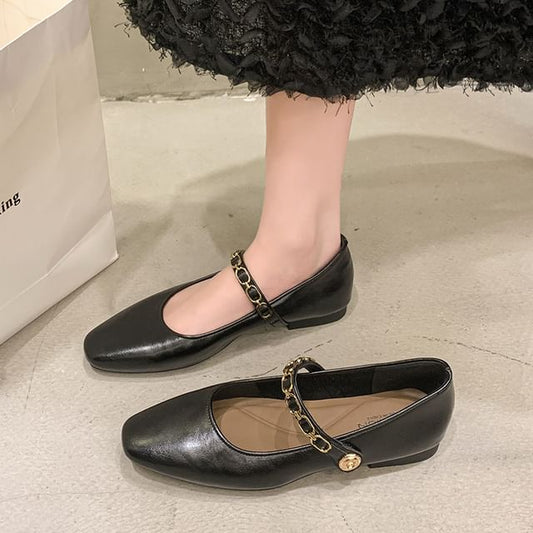 Jane Toe Flats Square Mary