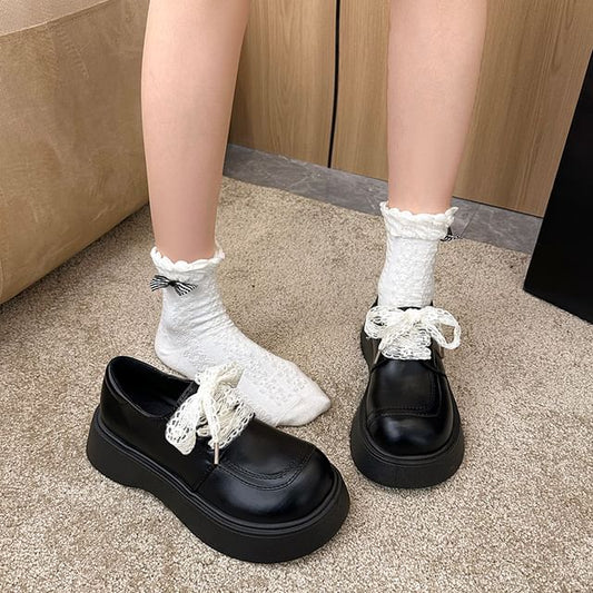 Shoes Platform Lace Panel Up