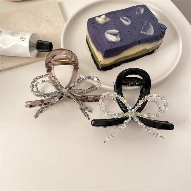 Hair Acrylic Beaded Bow Claw