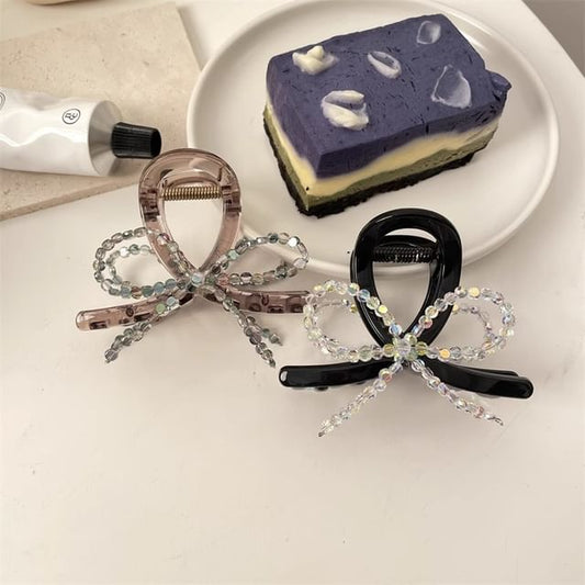 Hair Acrylic Beaded Bow Claw