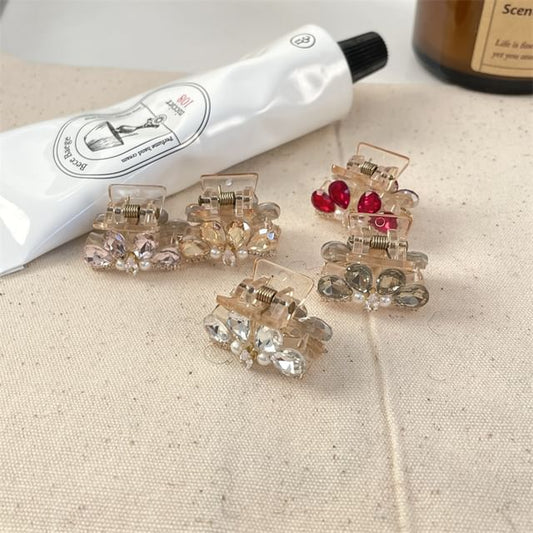 Pearl Rhinestone Claw Hair Faux Acrylic