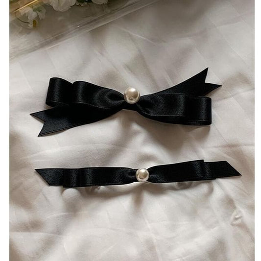 Hair Pearl Faux Bow Clip