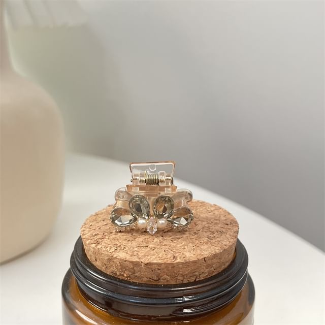 Pearl Rhinestone Claw Hair Faux Acrylic