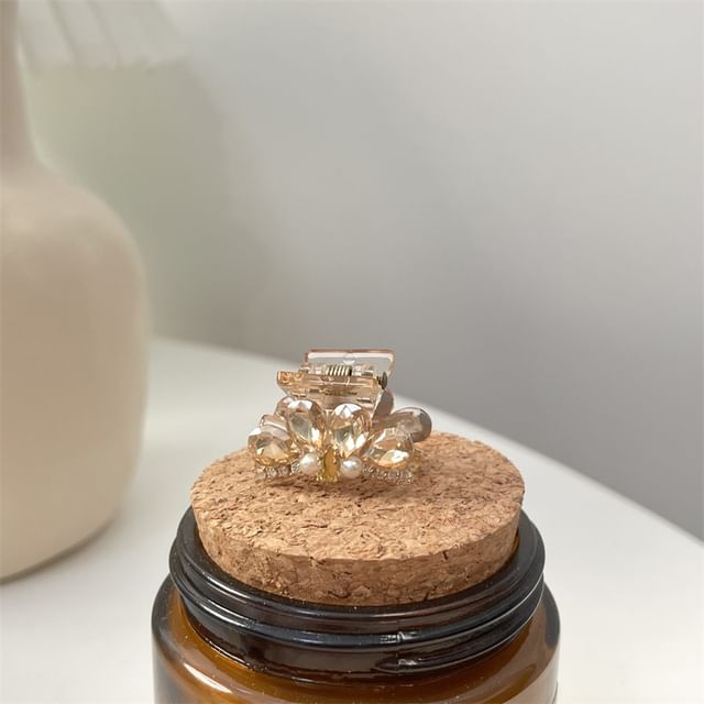 Pearl Rhinestone Claw Hair Faux Acrylic