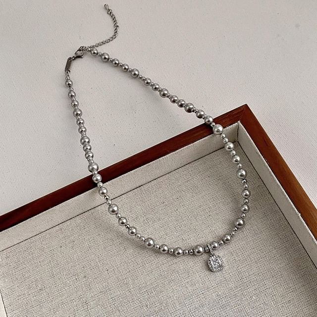 Beaded Rhinestone Necklace