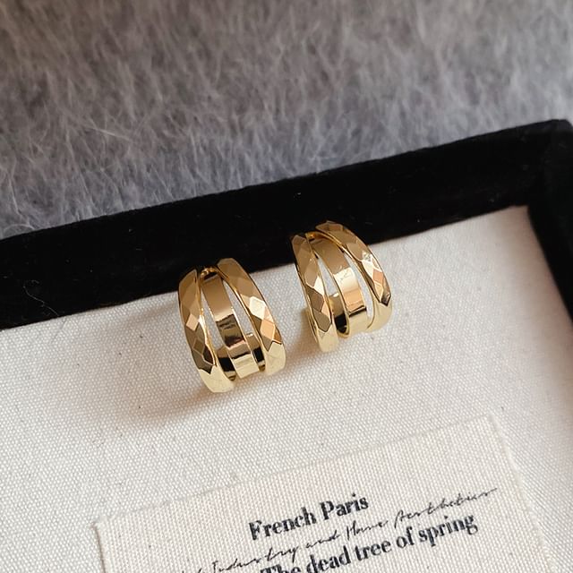 Geometric Layered Hoop Earring