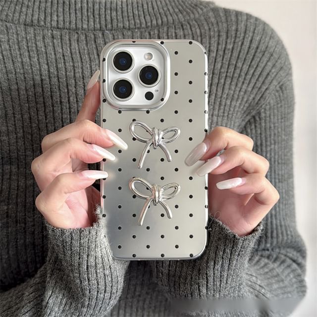 Set Bow / Case Dot Polka Phone Strap
