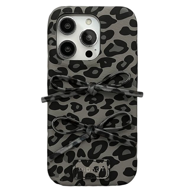 Case Bow Phone Print Leopard