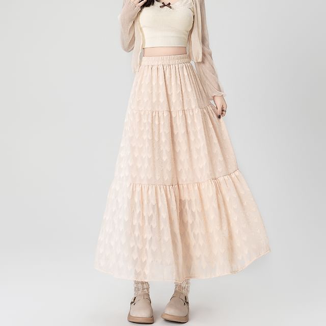 Skirt A-Line High Waist Patterned Midi