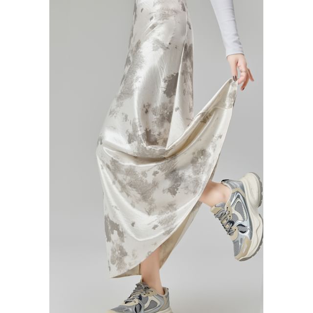 Skirt Rise Maxi Dye High Mermaid Tie