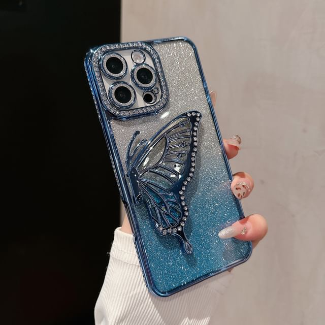 Case Butterfly Embellished Phone Stand