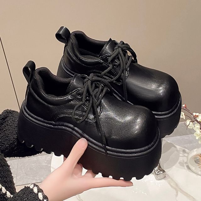 Platform Lace-Up Shoes Derby