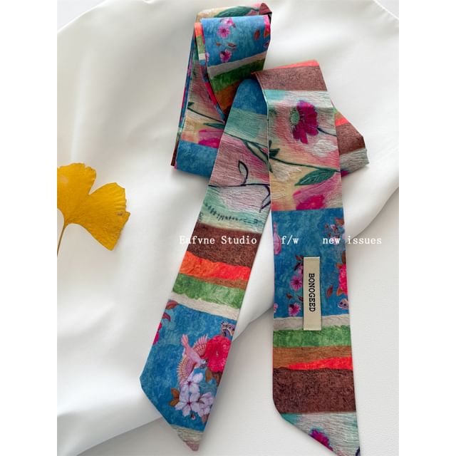 Tie Hair Scarf Patterned