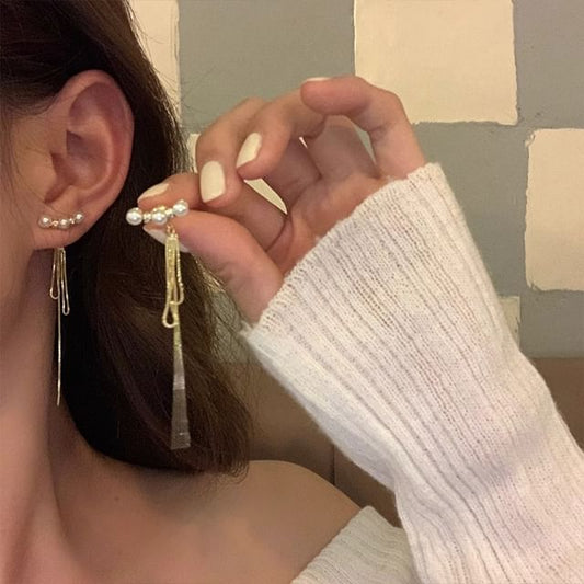 Pearl Threader Faux Alloy Earring