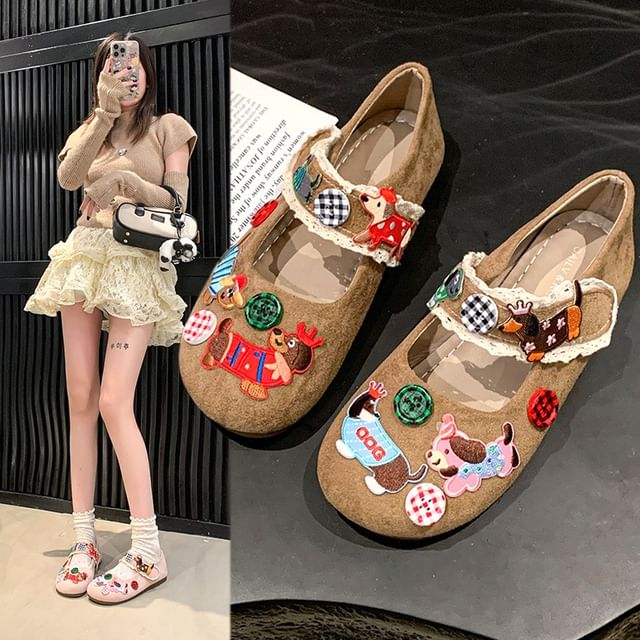 Jane Animal Mary Cartoon Shoes Applique