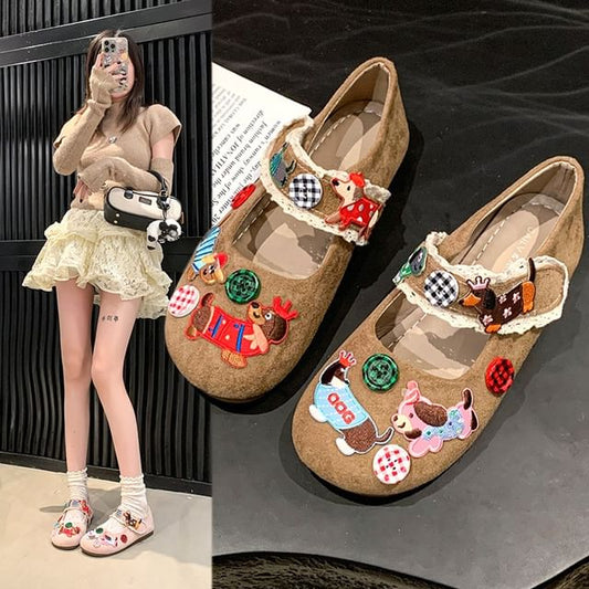 Jane Animal Mary Cartoon Shoes Applique
