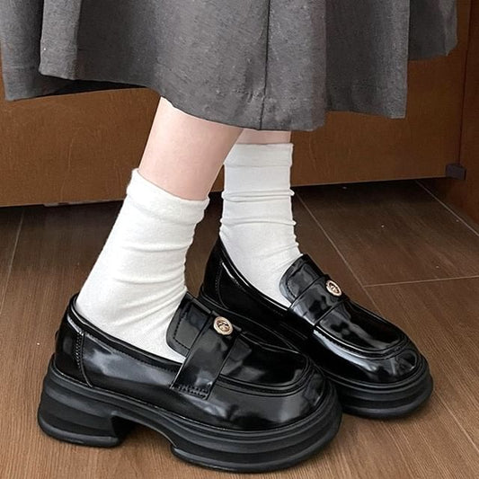 Platform Penny Loafers Buckled