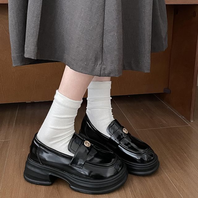 Platform Penny Loafers Buckled