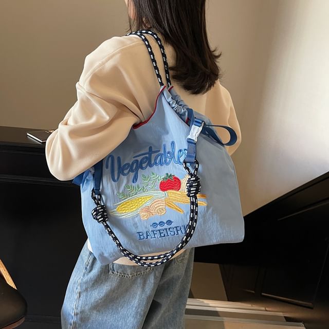 Tote Bag Vegetable Embroidered