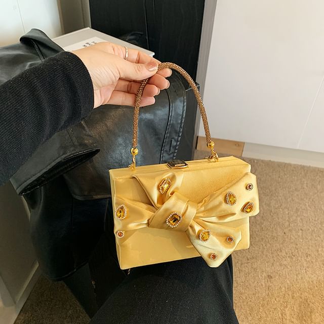 Rhinestone Crossbody Bag Bow Box