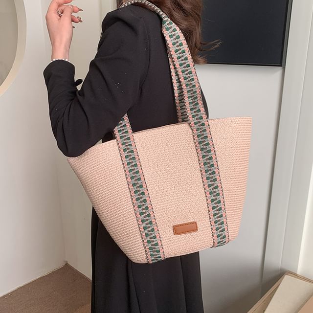 Woven Pattern Tote Strap Bag