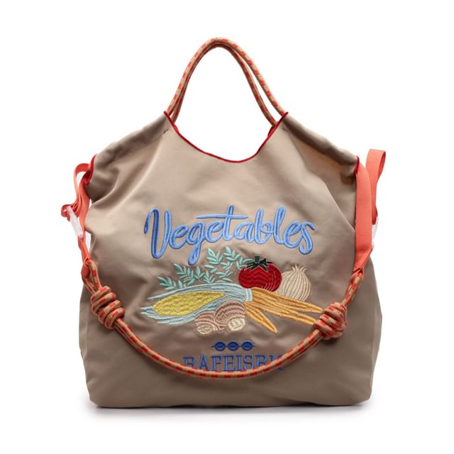 Tote Bag Vegetable Embroidered