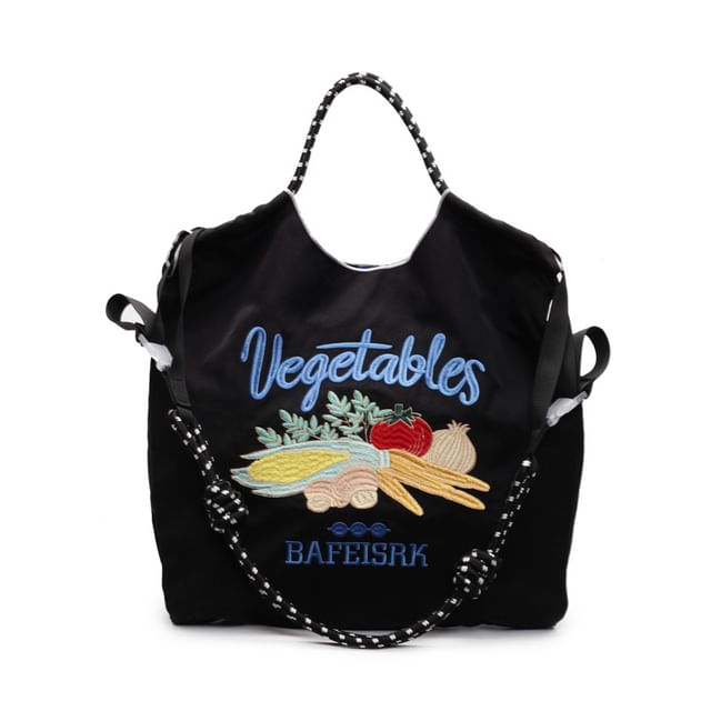 Tote Bag Vegetable Embroidered