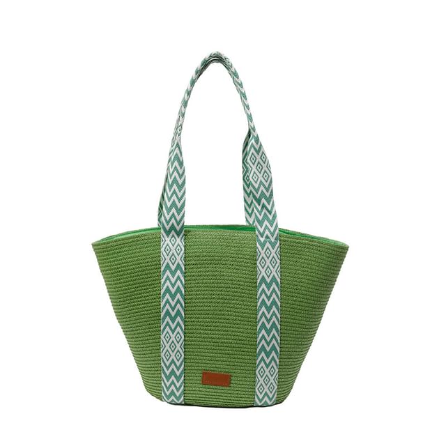 Woven Pattern Tote Strap Bag
