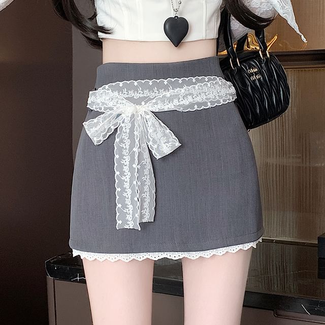 Waist Lace High Panel Skort