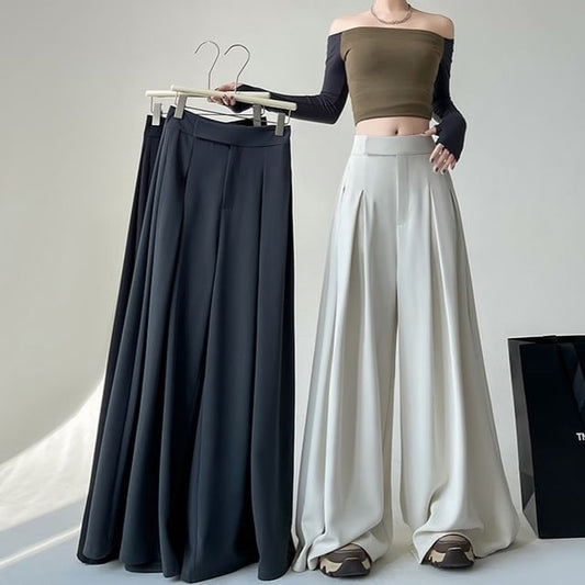 Pants Wide Dress Leg (Various High Designs) Plain Waist