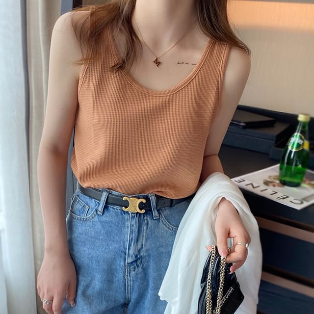 Neck Tank Plain Top Scoop